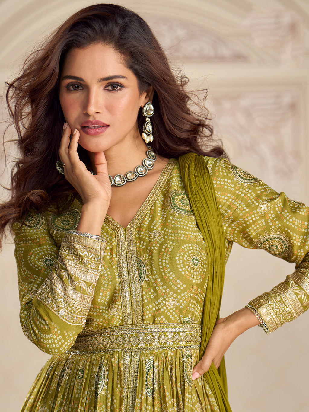 Evanik Designer Chinon Silk Embroidered Work Wedding Anarkali Suit - Distacart