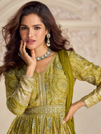 Evanik Designer Chinon Silk Embroidered Work Wedding Anarkali Suit - Distacart