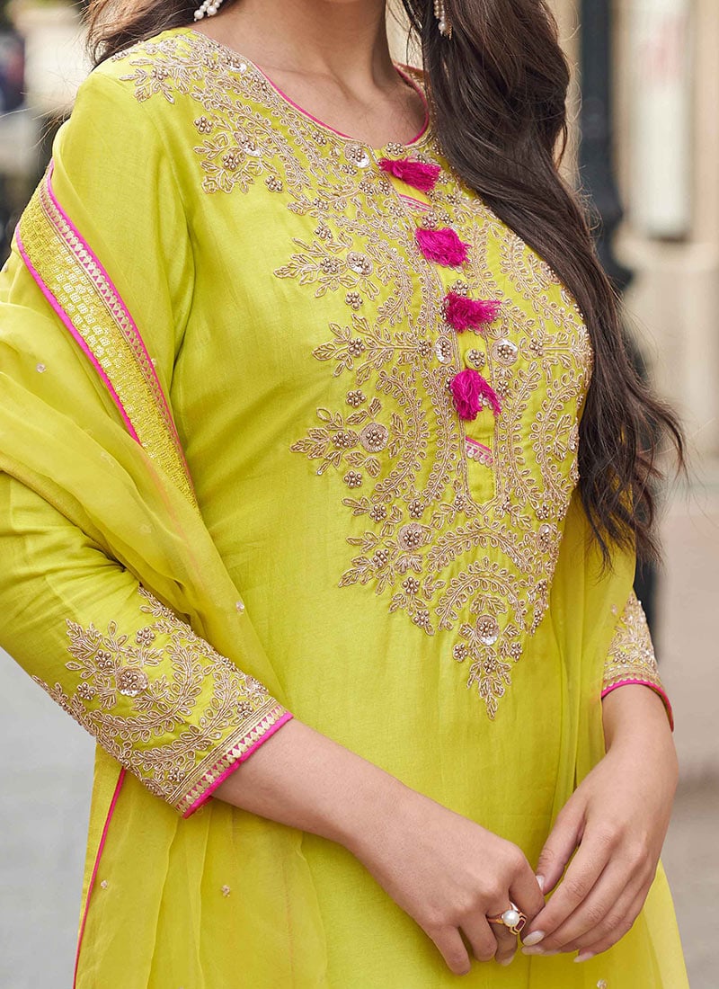 Evanik Designer Faux Georgette With Embroidery Sequence Work Palazzo Wedding Collection - Distacart