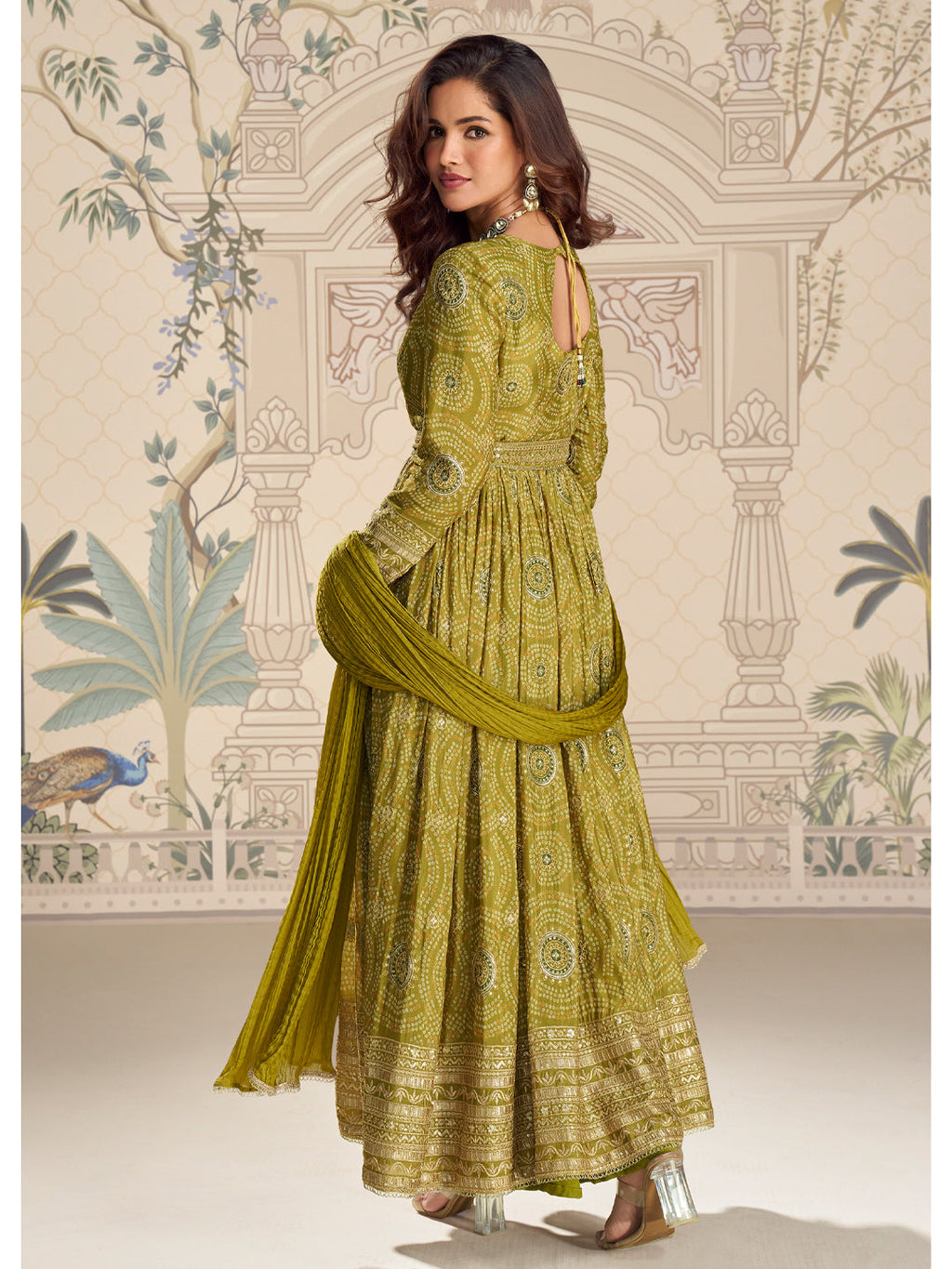 Evanik Designer Chinon Silk Embroidered Work Wedding Anarkali Suit - Distacart