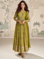 Evanik Designer Chinon Silk Embroidered Work Wedding Anarkali Suit - Distacart