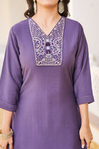 Festive Wear Ethnic Purple vetigun Stitched Suit With Dupatta - Nisha