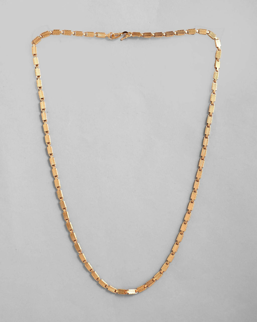 VOJ Gold-Polished Biscuit Shaped Chain For Men