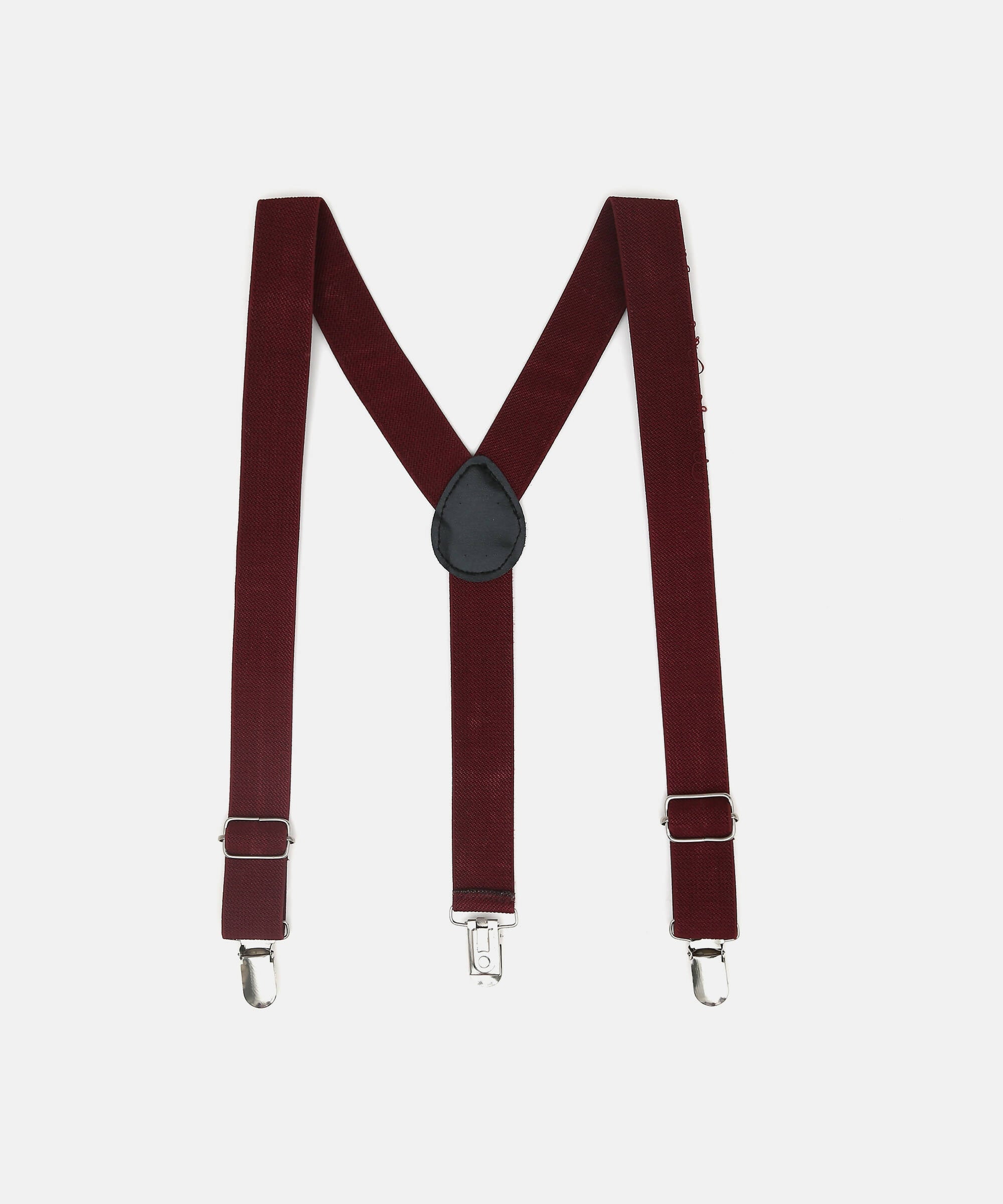 Manet Boys Solid Suspenders - Maroon