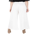 Lagi Women's White Solid Palazzo (PLZ04F)