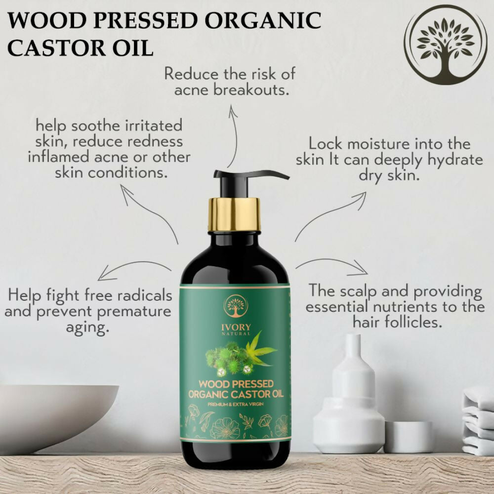 Ivory Natural Wood Pressed Organic Castor Oil For Healthy Skin & Hair Wellness