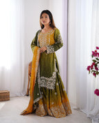 Teeya Creation Multi Color Chinon Silk Heavy Embroidery Work Pakistani Fully Stitched Salwar Suit