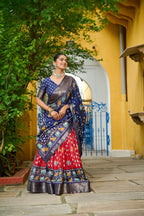 DEIANA'S Jacquard With Jari Lining With Print Lehenga Choli - Red - Distacart