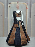DEIANA'S Ajarak Print With Kali Pattern Lehenga Choli - Black - Distacart