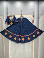 DEIANA'S Gota Patch Gamthi Work Lace Lehenga Choli - Navy Blue - Distacart
