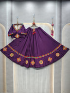 DEIANA'S Gota Patch Gamthi Work Lace Lehenga Choli - Wine - Distacart