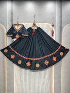 DEIANA'S Gota Patch Gamthi Work Lace Lehenga Choli - Black - Distacart