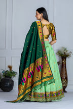 DEIANA'S Jacquard With Jari Print Weaving Lehenga Choli - Pista - Distacart