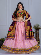 DEIANA'S Jacquard With Jari Print Weaving Lehenga Choli - Pink - Distacart