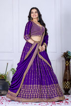 DEIANA'S Heavy Embroidery With Multi Work Lehenga Choli - purple - Distacart