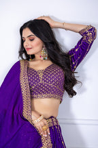 DEIANA'S Heavy Embroidery With Multi Work Lehenga Choli - purple - Distacart