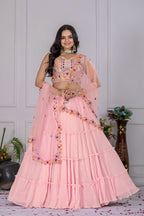 DEIANA'S Heavy Plain with crease work Lehenga Choli - Pink - Distacart
