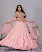 DEIANA'S Heavy Plain with crease work Lehenga Choli - Pink - Distacart