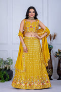 DEIANA'S Heavy Embroidery With Multi Work Lehenga Choli - Yellow - Distacart