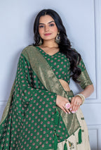 DEIANA'S Jacquard With Jari Print Weaving Lehenga Choli - Off White - Distacart