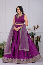 DEIANA'S Heavy Embroidery With Sequence Work Lehenga Choli - Wine - Distacart