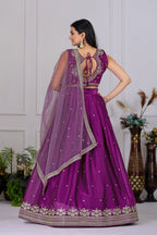 DEIANA'S Heavy Embroidery With Sequence Work Lehenga Choli - Wine - Distacart