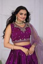 DEIANA'S Heavy Embroidery With Sequence Work Lehenga Choli - Wine - Distacart