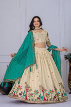 DEIANA'S Heavy Embroidery With Multi Color Work Lehenga Choli - Off White - Distacart