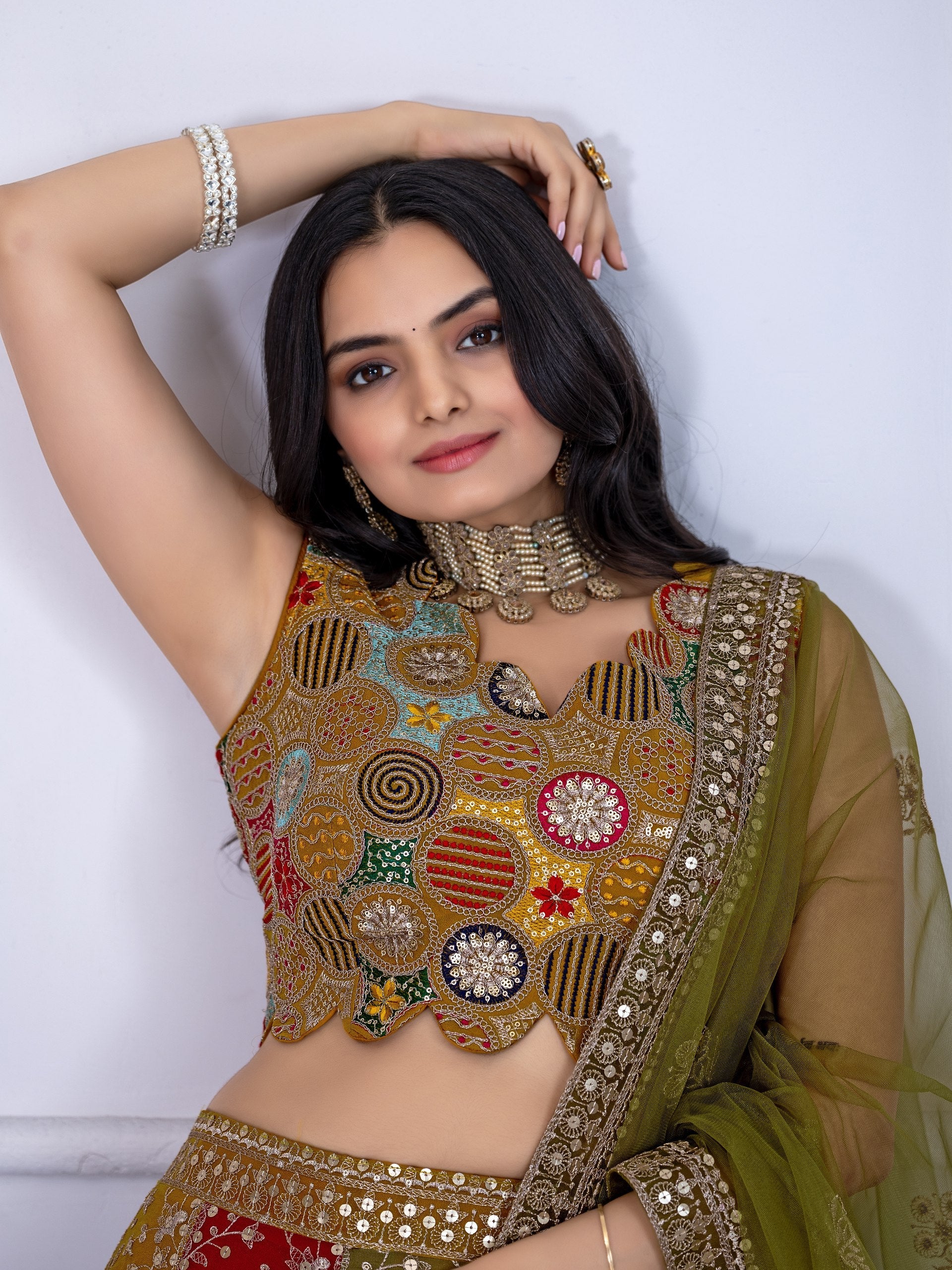 DEIANA'S Heavy Embroidery With Multi Work Lehenga Choli - Multi - Distacart
