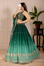 DEIANA'S Heavy Embroidery With Thread Work Lehenga Choli - Green - Distacart
