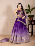 DEIANA'S Heavy Embroidery With Thread Work Lehenga Choli - Purple - Distacart