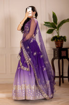 DEIANA'S Heavy Embroidery With Thread Work Lehenga Choli - Purple - Distacart