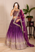 DEIANA'S Heavy Embroidery With Thread Work Lehenga Choli - Wine - Distacart