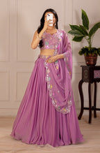 DEIANA'S Heavy Plain with crease work Lehenga Choli - Pink - Distacart