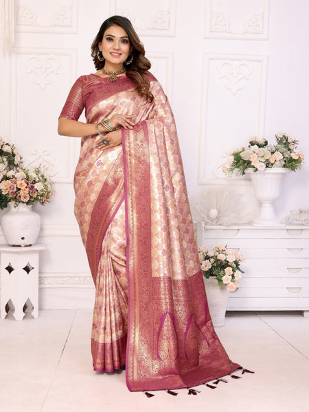 Anaita Off White Banarasi Chaturi Silk With Weaving Saree With Blouse