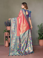 Anaita Light Pink Tissue Silk With Paithani Woven Saree With Blouse - Distacart