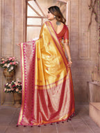 Anaita Yellow Tissue Silk With Weaving Saree With Blouse - Distacart