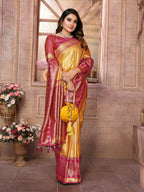 Anaita Yellow Tissue Silk With Weaving Saree With Blouse - Distacart