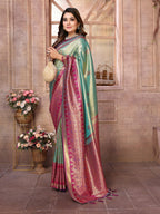 Anaita Sea Green Tissue Silk With Weaving Saree With Blouse - Distacart