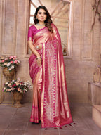 Anaita Peach Tissue Silk With Weaving Saree With Blouse - Distacart