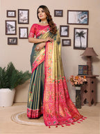 Anaita Mehendi Tissue Silk With Weaving Saree With Blouse - Distacart