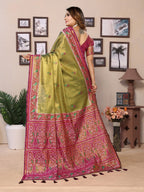 Anaita Green Tissue Silk With Weaving Saree With Blouse - Distacart