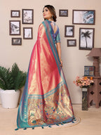 Anaita Light Red Tissue Silk With Weaving Saree With Blouse - Distacart