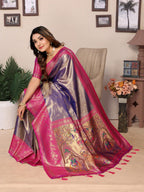 Anaita Light Blue Tissue Silk With Weaving Saree With Blouse - Distacart