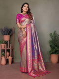 Anaita Lavender Tissue Silk With Weaving Saree With Blouse - Distacart