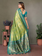 Anaita Light Green Tissue Silk With Weaving Saree With Blouse - Distacart