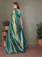 Anaita Light Green Tissue Silk With Weaving Saree With Blouse - Distacart