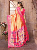Anaita Dark Golden Tissue Silk With Weaving Saree With Blouse - Distacart