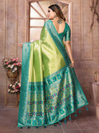 Anaita Green Tissue Silk With Weaving Saree With Blouse - Distacart