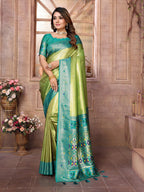 Anaita Green Tissue Silk With Weaving Saree With Blouse - Distacart